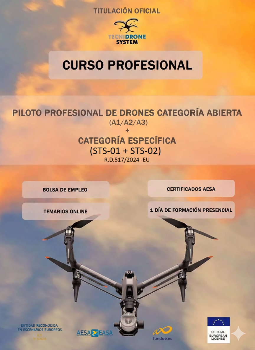 Pack Profesional - R.D. 517/2024 - Categ. Abierta A1/A3 + Cat. Específica STS-01 y STS-02 (teoría y práctica)